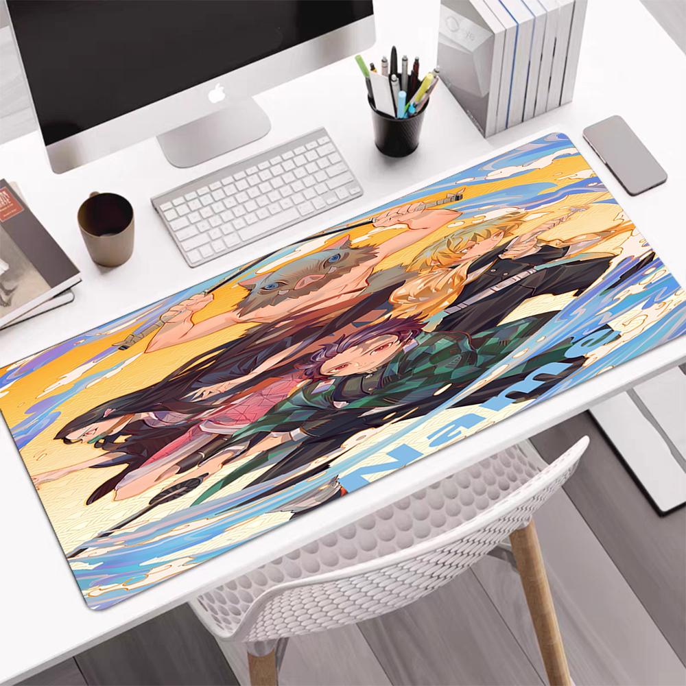Custom Name Demon Slayer Theme Mouse Pad, Non Slip Rubber Base, Multifunctional Office & Home Decor, Perfect for Workspace Personalization.