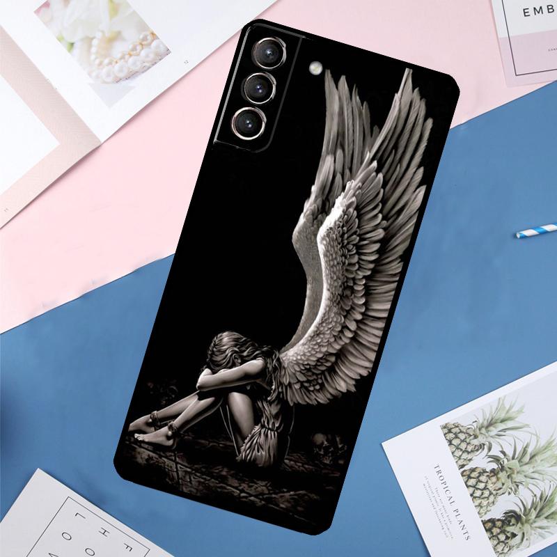 Fantasy Angel Girl Wings Funda For Samsung Galaxy S24 S23 S22 Ultra S20 S21 FE S8 S9 S10 Plus Note 10 20 Ultra Case