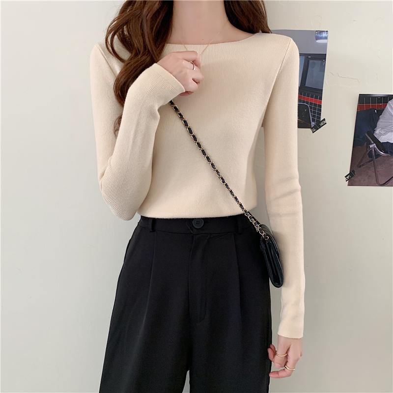 

Осенняя новая облегающая верхняя одежда, вязаные свитера для женщин, модный тонкий пуловер с длинным рукавом, женский свитер, повседневный круглый вырез, зимний трикотаж, топы 24988 One Size легкие хаки