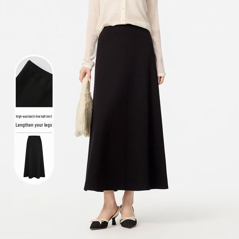 FivePlus Draped Knit A-Line Midi Skirt S