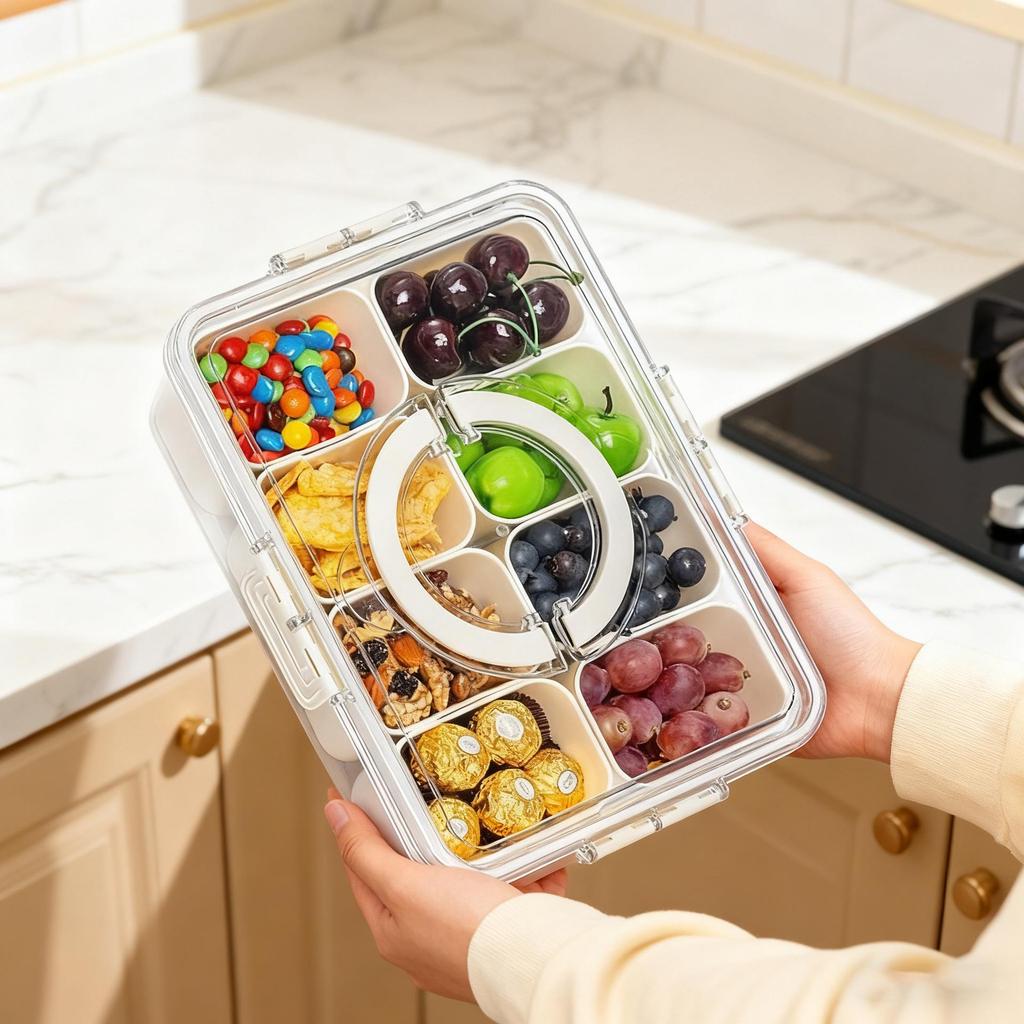 Large Capacity Transparent Spice & Food Storage Box - Dustproof & Moistureproof