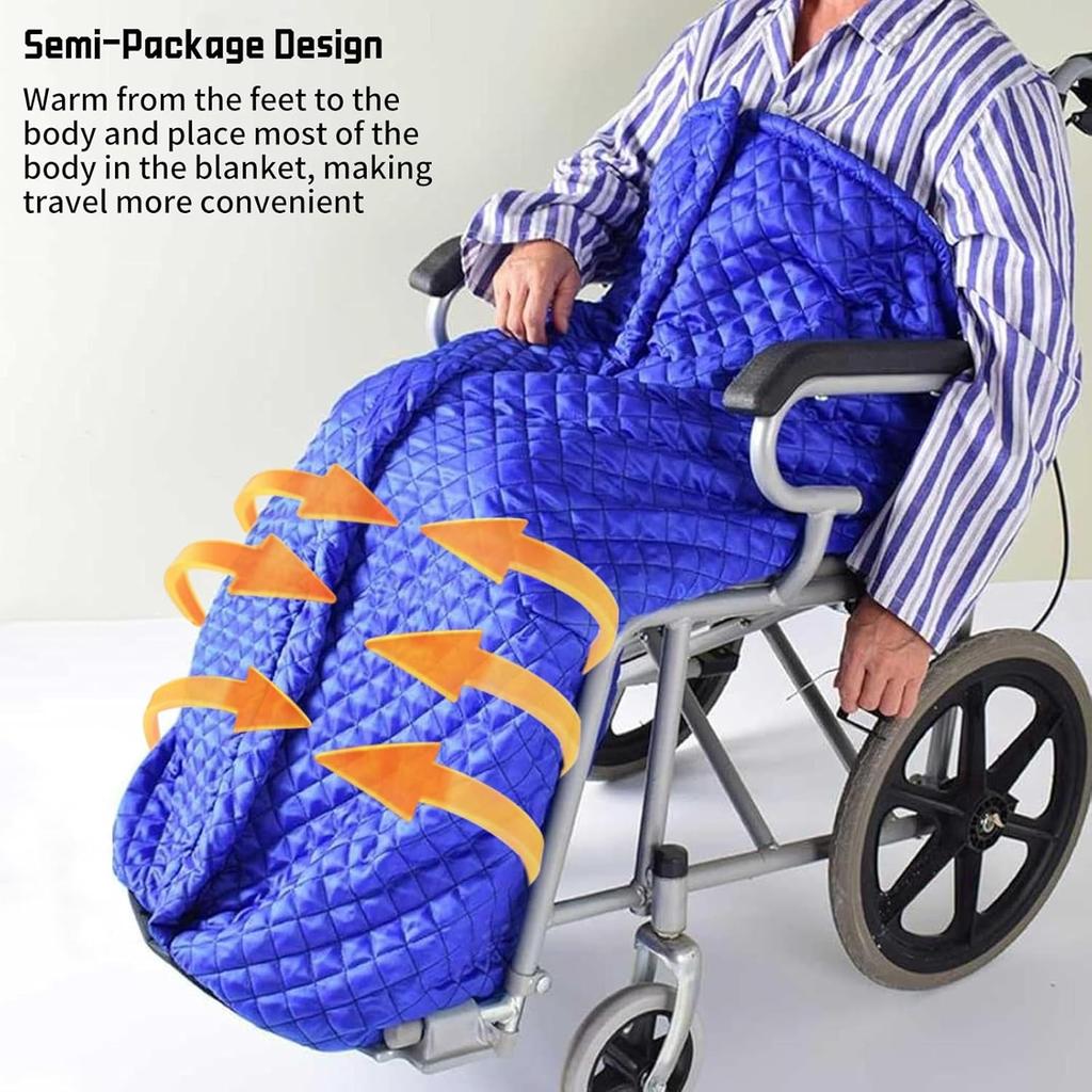Windproof Heat Wheelchair Blanket Leg Blanket, Winter Wheelchairs Slip Bag Foot Bag Adults, Thickened Plush Knee Blanket for Wheelchair Users