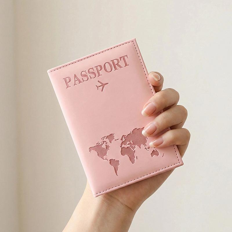 1pc Passport Holder Slim & Portable Map Essential Cruise Passport Cover for Travel PU