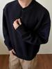 Grauer Henley-Kragen Pullover für Herren: Hochwertige Strickwaren für Frühling/Herbst, Lässiger Schnitt, Saubere Oberbekleidung.