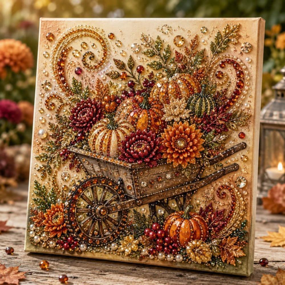 1 Set Kit Pittura Perle Tema Autunnale Creativo Kit Pittura Diamante Kit Arte Diamante Scintillante Kit Pittura Perle Fai da Te Regalo del Ringraziamento