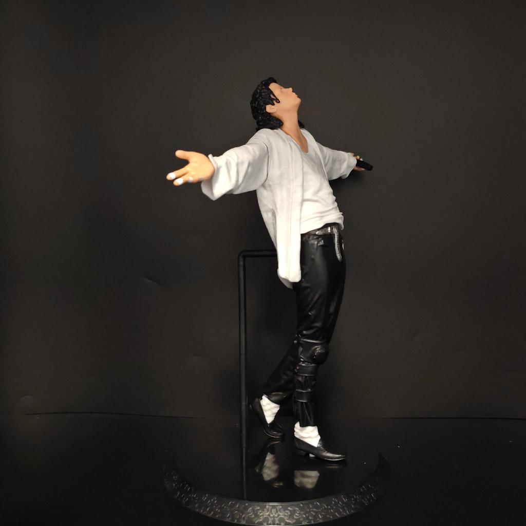 Classic Character Jackson-Michael Action Figure Collectible Model Statue Moonwalk Dancing Pose White Suit Home Desktop Decor Toy