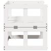 2 In 1 Extendable Garden Sofa White Solid Pine Wood