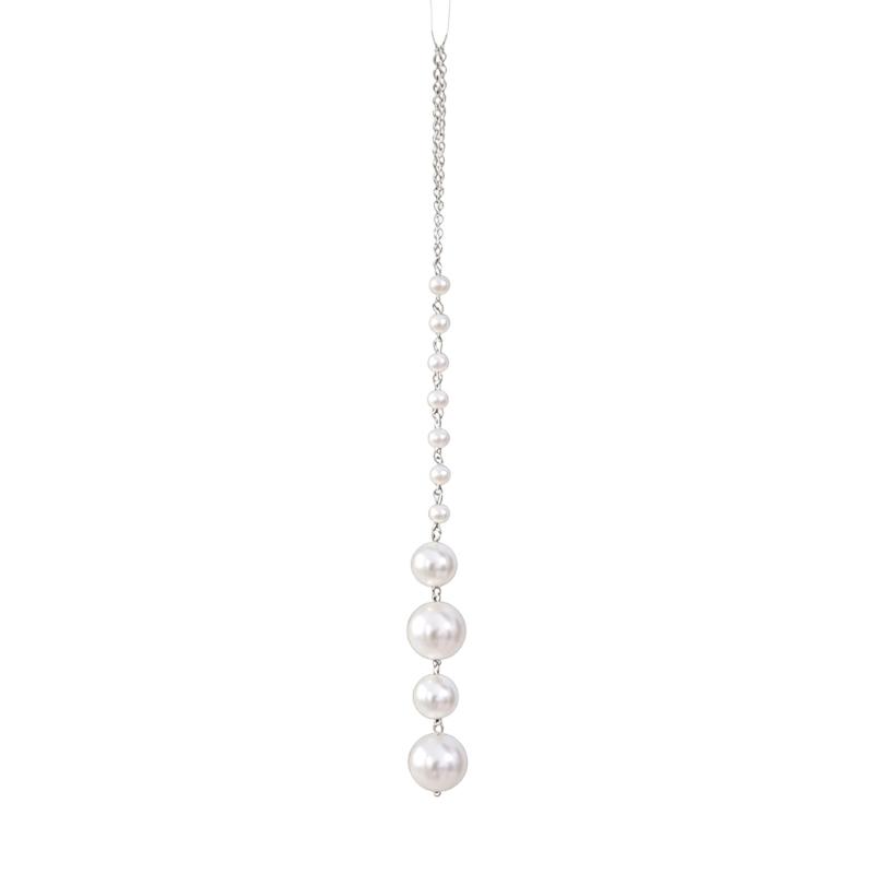 Christmas Tree Hanging Ornament with Faux Pearls Styling, Elegant Holiday Decors for Branches, Window, and Home Accents