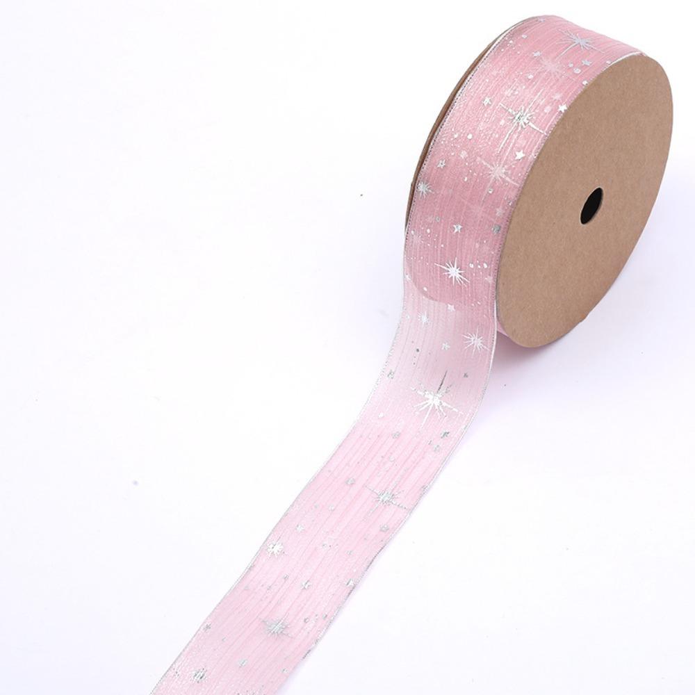 New Star Printed Starry Sky Ribbon 25mm Width DIY Gift Bouquet Wrap Ribbon Organza Festive Event Ribbon Cake Decoration
