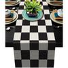 New Geometric Linen Striped Table Runner Modern Minimalist Black and White Plaid Tablecloth Placemat Home Decoration Tea Flag