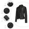 Spring and Autumn New Rivet Leather Jacket Cardigan Button Leather Jacket Fashion Fashion Thin Jacket Women's Clothing