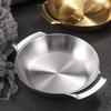 ZISIZ 18cm Gold Electroplated 3-Compartment Stainless Steel Serving Plate