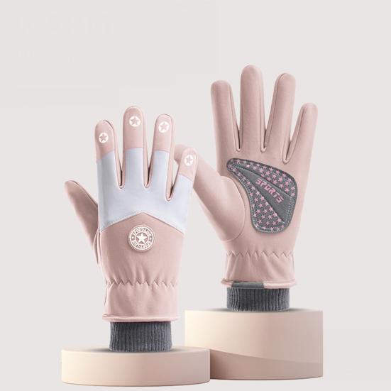 Dětské lyžařské rukavice Vodotěsné s fleecovou podšívkou Zimní rukavice Teplé Větruodolné rukavice s protiskluzovými dlaněmi pro chlapce dívky Lyžování Snowboarding Cyklistika