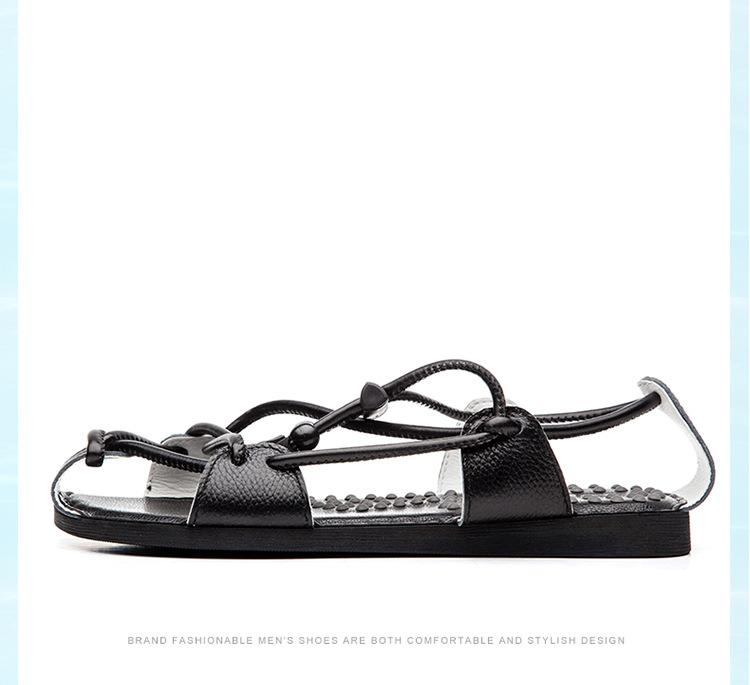 Men Sandals Genuine Split Leather Men Beach Roman Sandals Brand Men Casual Shoes Flip Flops Men Slippers Sneakers Summer Shoes