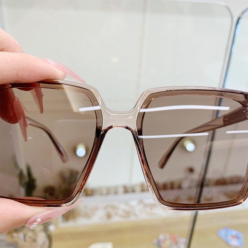 Neue Vintage Quadrat Übergroße Sonnenbrille Frauen Männer Marke Designer Transparent Gradienten Sonnenbrille Großen Rahmen Brillen UV400