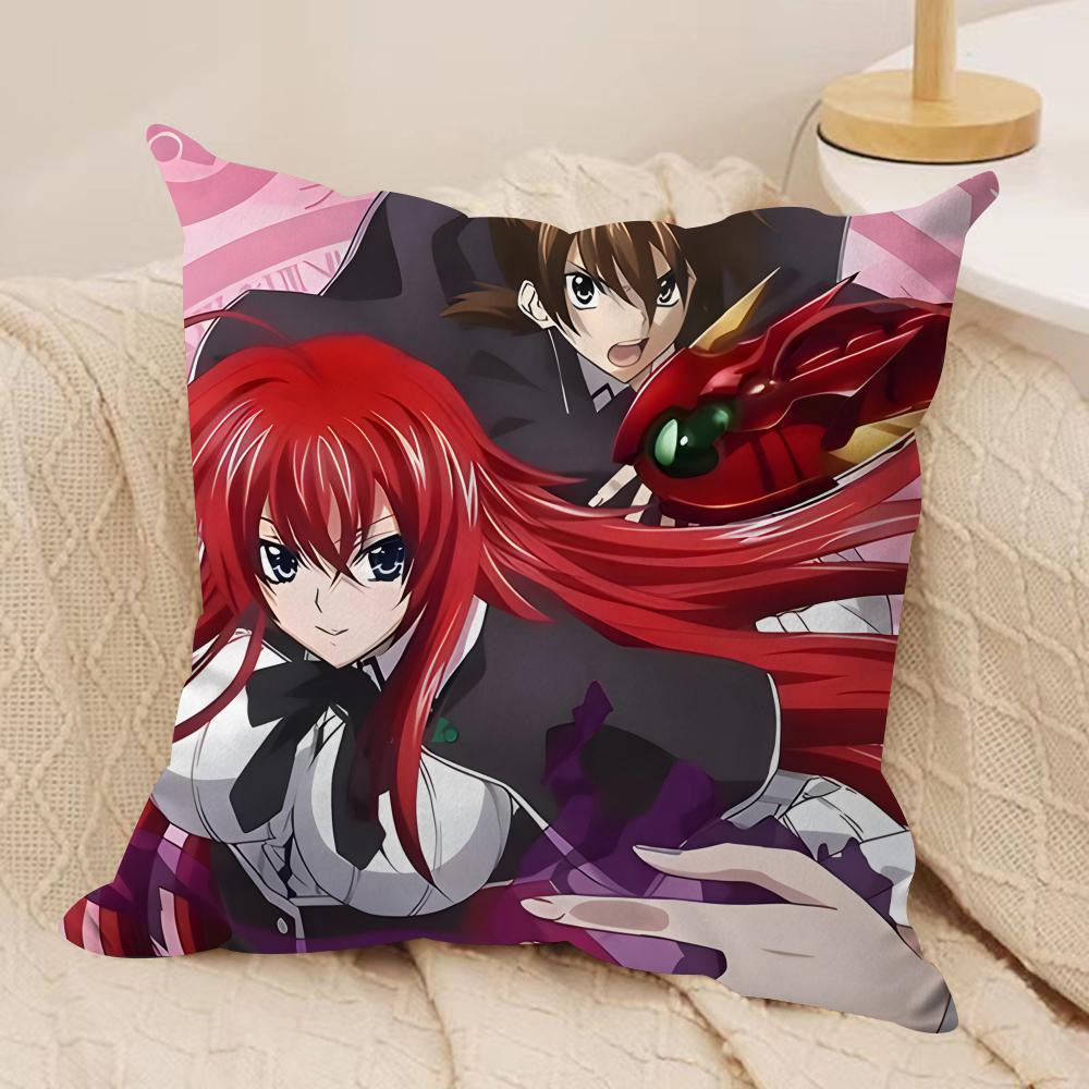 Sexy Anime HHigh School DxD Cushion Cover Silky Short Plush Invisible Zipper Dustproof Sofa Pillow Case For Home Decor