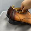 Fashion Mens Size 7-12 Oxford Shoes Wingtip Genuine Calf Leather Luxury Lace-Up Business Office Brogue Dress Shoes for Men