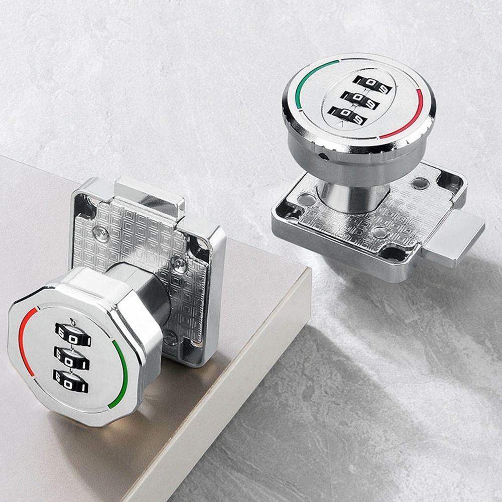 Home Security Drawer Combination Lock 3 Digital Code Wardrobe Code Lock Password Locker  Cabinet