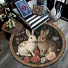 Rabbits Round Area Rug,Carpet Rug for Living Room Bedroom Sofa Playroom Decor,Non-slip Floor Mat