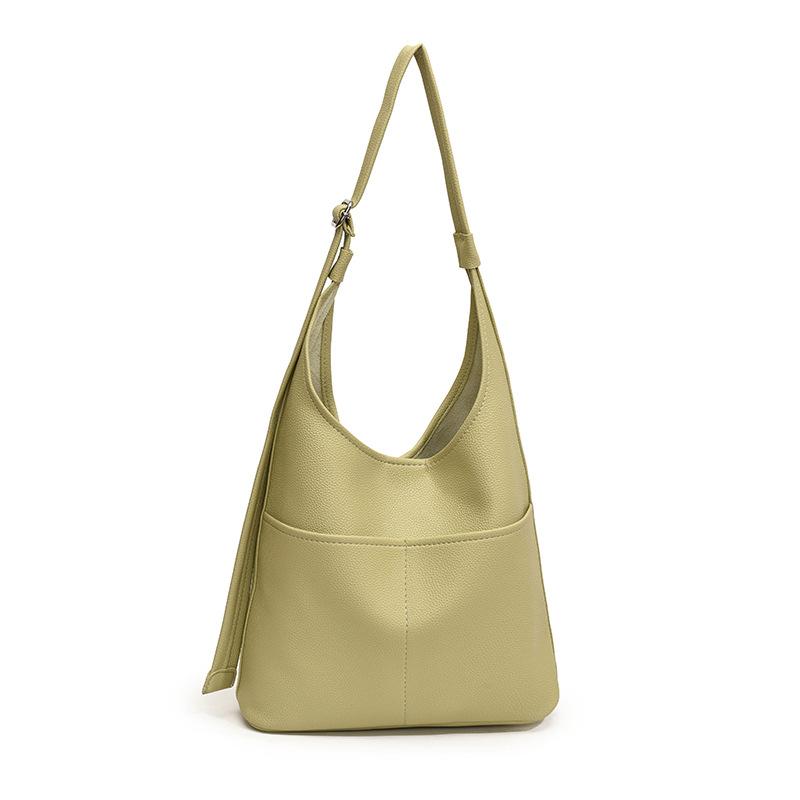 

Популярная женская сумка из мягкой кожи 2025 новая модная универсальная сумка-мессенджер через плечо для мамы и ребенка, вместительная сумка-ведро для поездок на работу