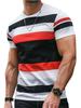 Summer Fashion Stripe 3D Printed T Shirts For Men Summer Casual Crew Neck Short Sleeve T-shirt Loose Quick Dry Breathable Tees Tops