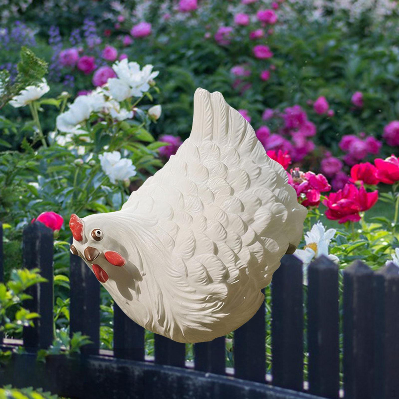 Декор Курица Искусственное Сельскохозяйственное Животное Поделки Курица Симуляция Скульптура для Патио В помещении На улице белый