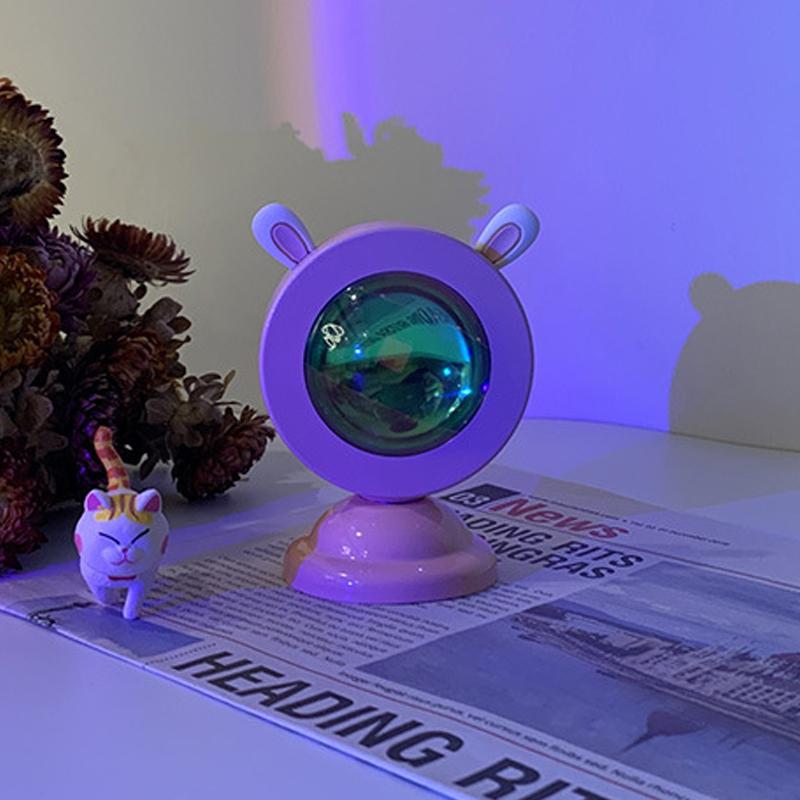 

Sunset Luminous Ornaments Night Light Mini Floor Lamp Cat Ears Rabbit Ears Sunset Lamp Sun Never Sets Projection Lamp