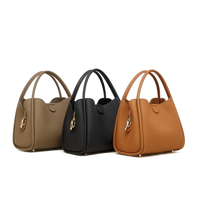 Genuine Leather Women's Bag Luxury Designer Shoulder Bag Cowhide Handbags Fashion Crossbody Bucket Bag for Women