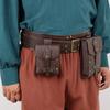 Medieval Belt PU leather copper coin waist bag Coaplay wide belt Renaissance retro belt Cosplay props Accessory
