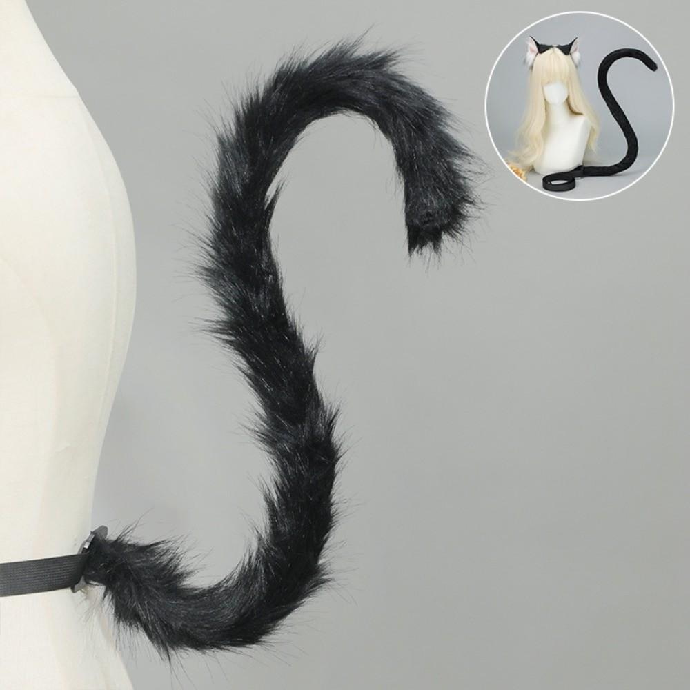 Realistic Cat Ear Headband Handmade Simulation Animal Ears New Cat Tail Set Headwear