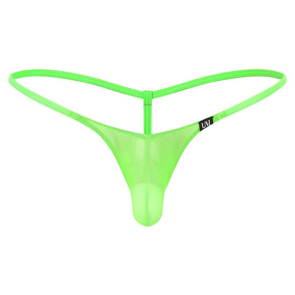 Pánské spodní prádlo tanga s průhlednou síťovinou Sexy průhledné pánské bikiny kalhotky s nízkým vzestupem