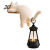 Soft Glow Reading Corner Light Cat Shape Shelf Hook with LED Lantern, Vintage Decorative Cozy Atmosphere Night Lamp Hanging Ornament, for Bookshelves