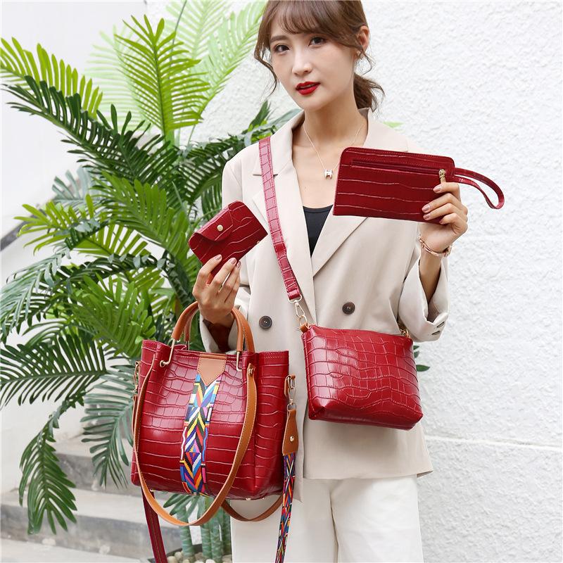 Niche Design Women's Bag Four Piece Set Women's Handbag Bucket Bag Fashionable Shoulder Bag Crossbody Bag Women's Wallet Card Bag