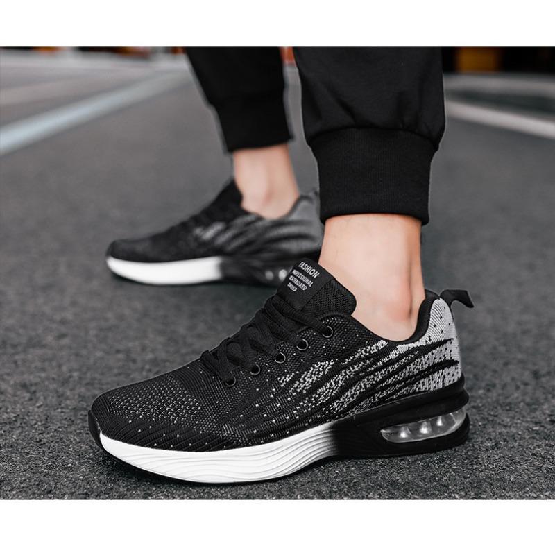 Men's Air Cushion Running Sneakers – Breathable Knit Non-Slip Athletic Shoes for Casual Walking