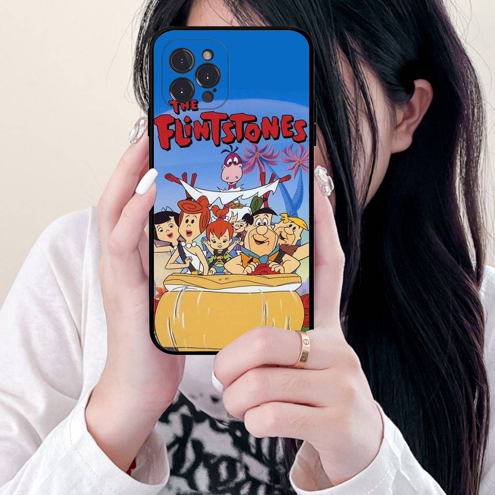 The Flintsto nes Cartoon Phone Case For IPhone 17 Air 16 15 14 Plus 13 12 Mini 11 Pro Max Black Cover
