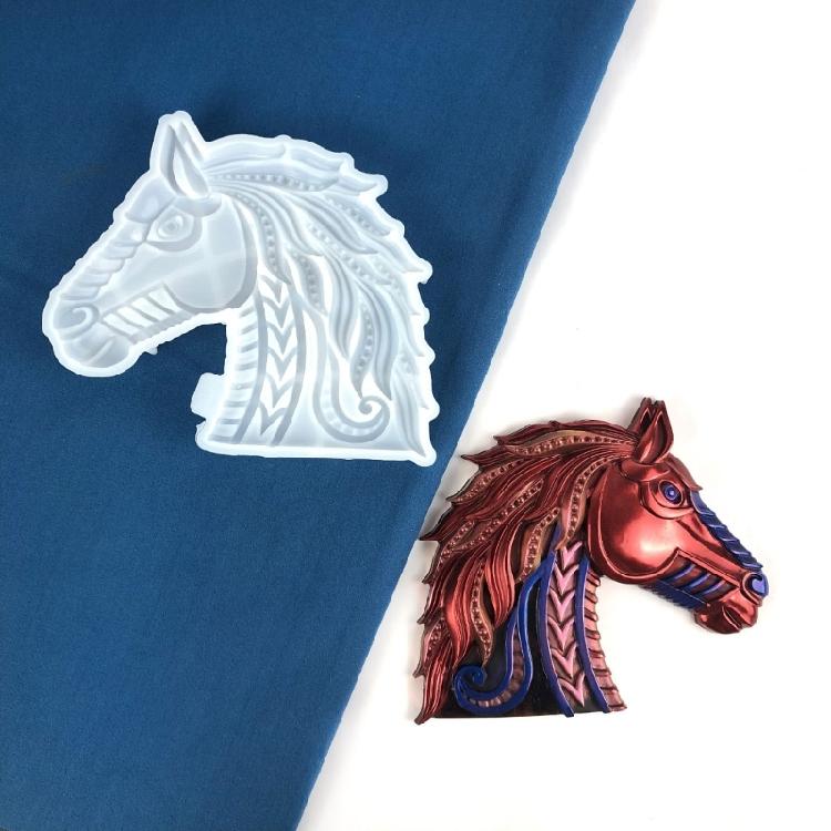 Lovely Horse Wall Decor Silicone Mold 3D Resin Molds Durable and Reusable