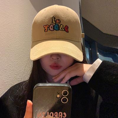 Big Head Circumference New Embroidered Letter Baseball Cap Women's Spring and Summer Increase and Deepen the Face Small Peaked Cap Wide Brim Soft Top