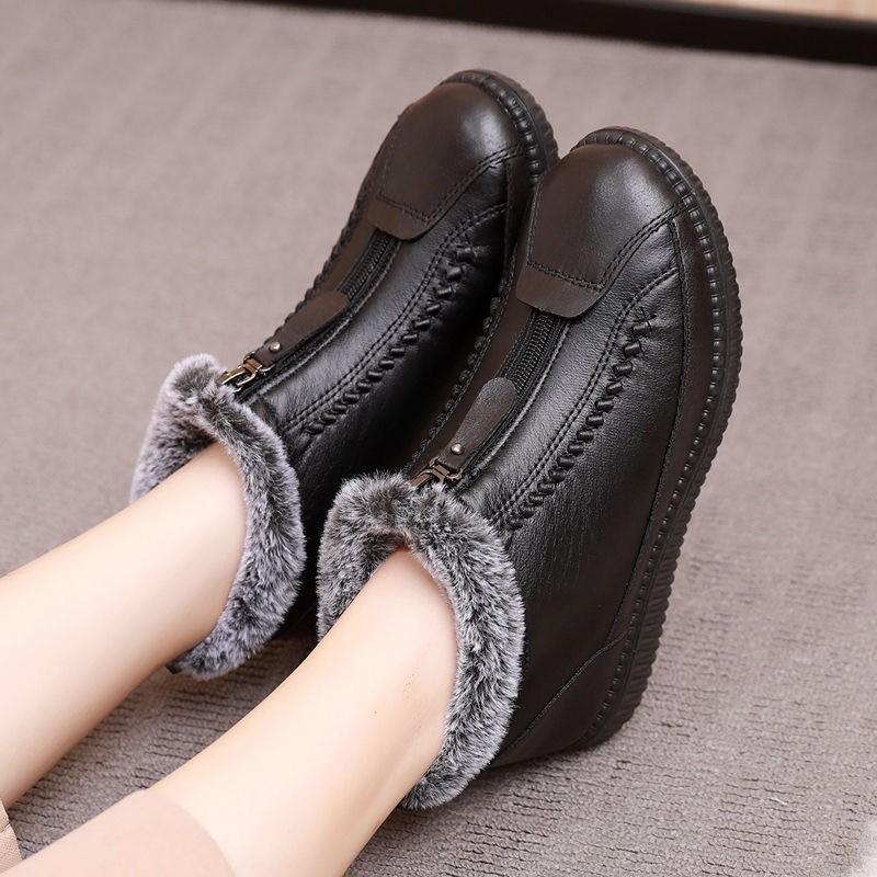 

Плюс бархатные зимние теплые хлопковые женские универсальные ботинки на молнии 35 чёрный