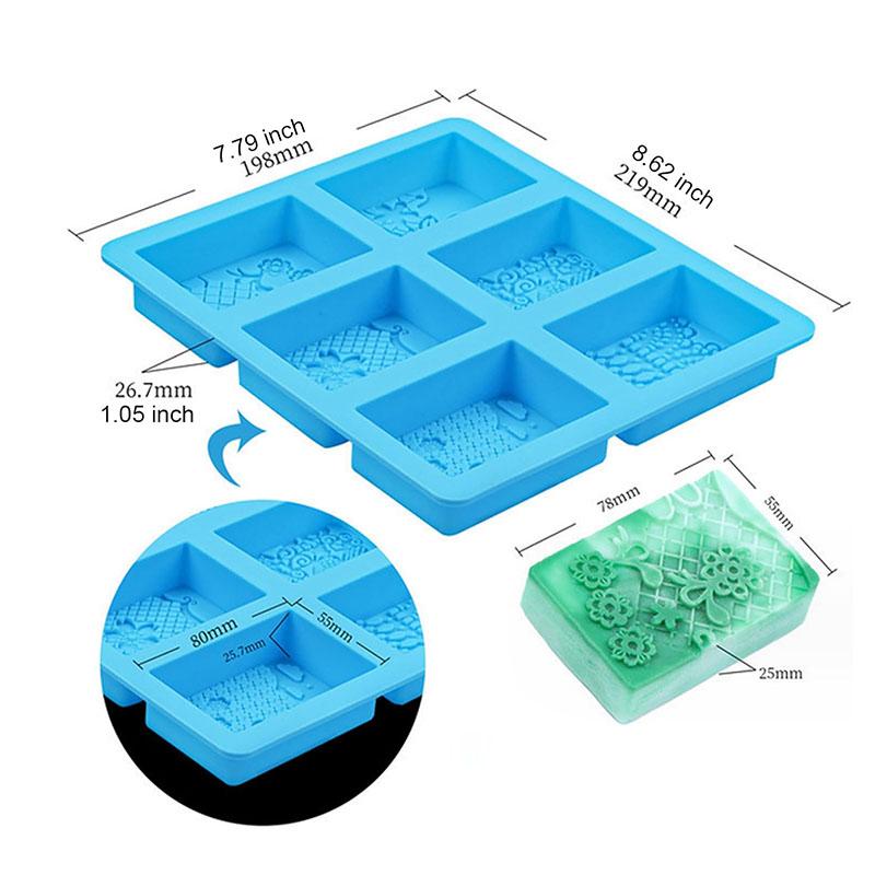 Lace Pattern Soap Silicone Mold Rectangle Mixed Flower Lotion Bar Making Supplies Handmade Embossed Cake Mooncake Accessories