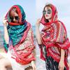 Summer Cotton and Linen Ethnic Wind Travel Scarf Holiday Sunscreen Scarf Big Shawl Female Beach Towel