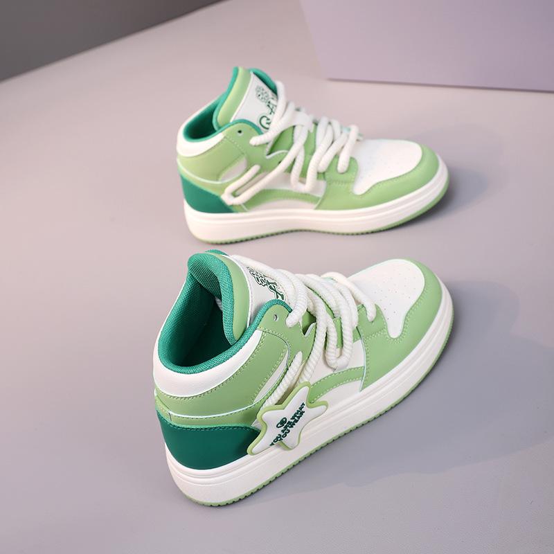 

Жіноче взуття високі кеди жіночі осінні нові популярні універсальні повсякденні туфлі спортивні кеди для скейтборду жіночі ZA 40 зелений