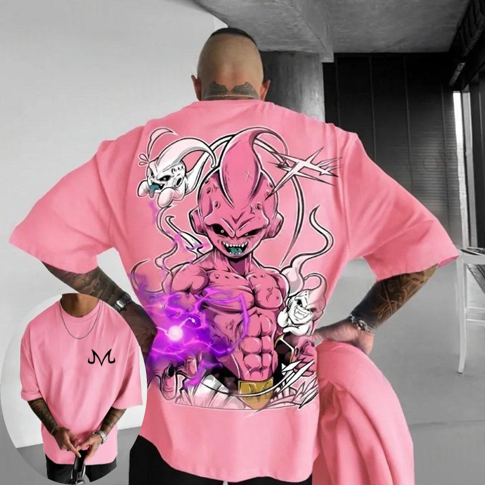Dragon Ball Summer Men's T-Shirt Japan Anime Majin Buu Autumn Inner Match Boys Children Parent-Child Basic Trend Short Sleeves