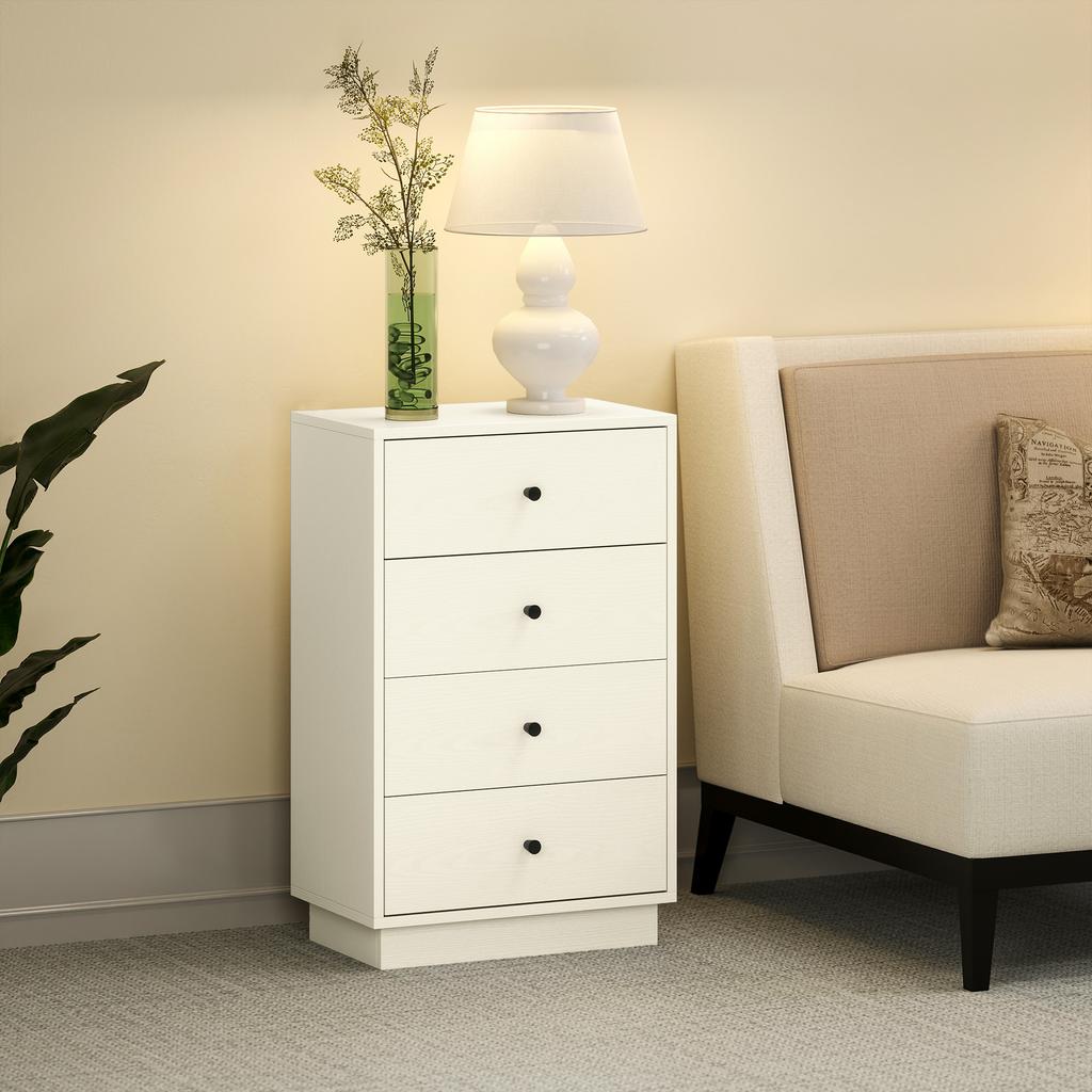 Modern 4-drawer chest of drawers, storage furniture for bedroom, living room, entryway, 47 x 29 x 75 cm, cream