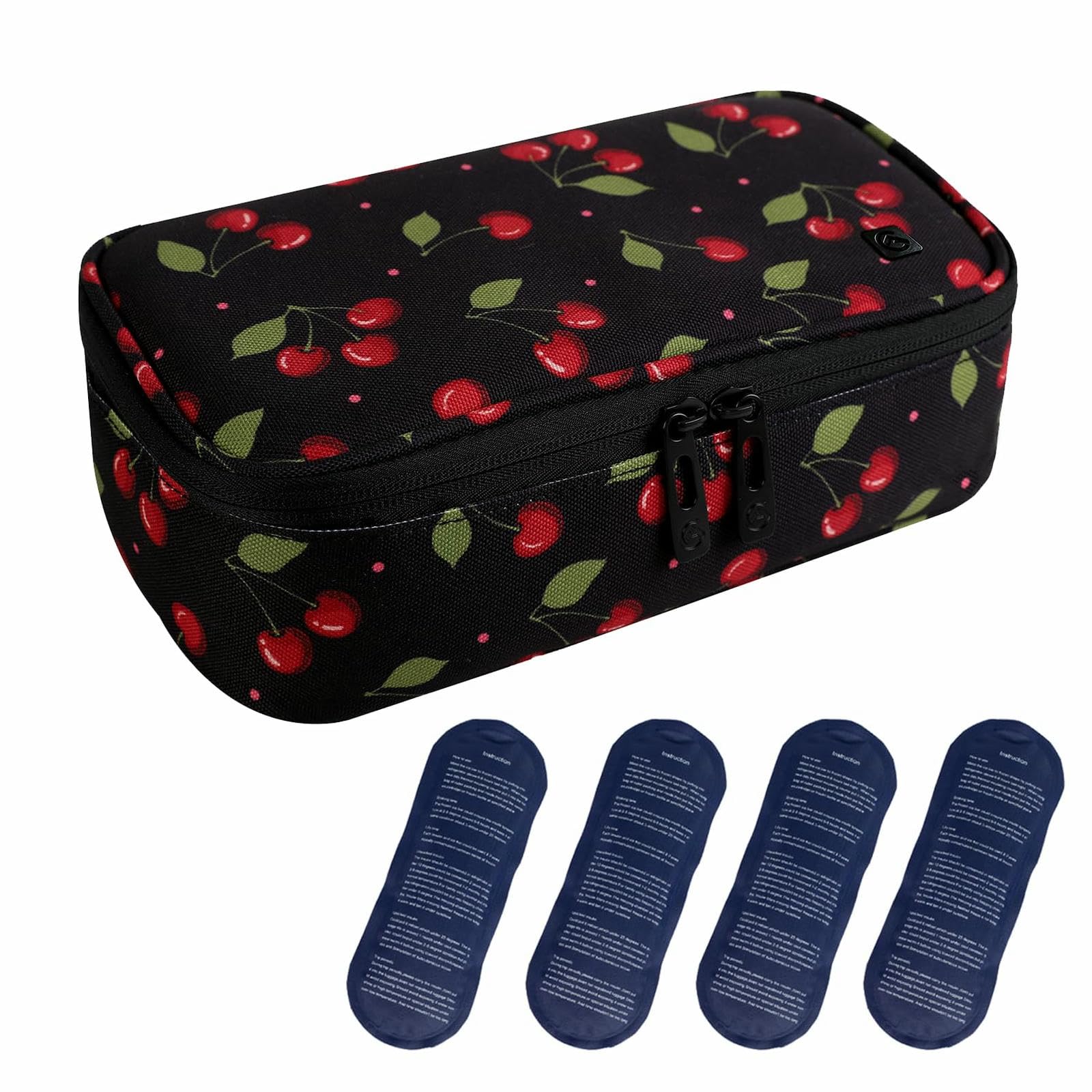 

Портативный дорожный чехол для инсулина, совместимый с EpiPen и для глаз, включает 4 льда, прочный 600D Оксфорд, компактного размера, цвет вишни, чехол/мешочек - капли, упаковки, вишня