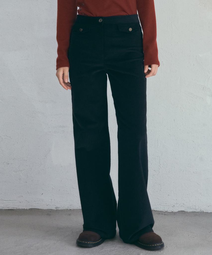 Aueonoseuteljia Twin Flap Corduroy Pants_Black(O25-Pt15)