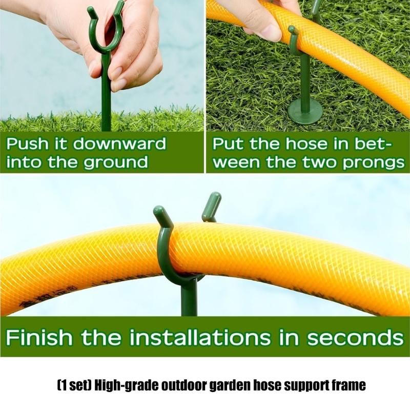 Pack Of 10 Green Plastic Garden Hose Guides For Secure Lawn Irrigation And Maintenance