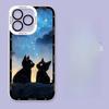 Starry Night Black Cat Case for Realme C53 C55 C67 C63 C33 C30 C35 C51 C21Y C25Y C20 7i 8i 9i 9 10 12 Pro Plus 8 9 Pro 5G Cover
