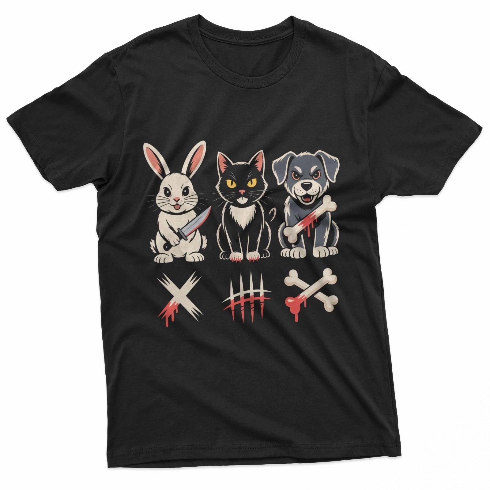 Killer Animals Goth Lovers 100% Cotton T-shirt Mens Tees Top 4XL