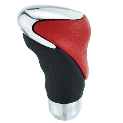 Abfer PU Shift Knob Shift Knob Replacement Universal Auto Parts Manual Car (Black and Red)