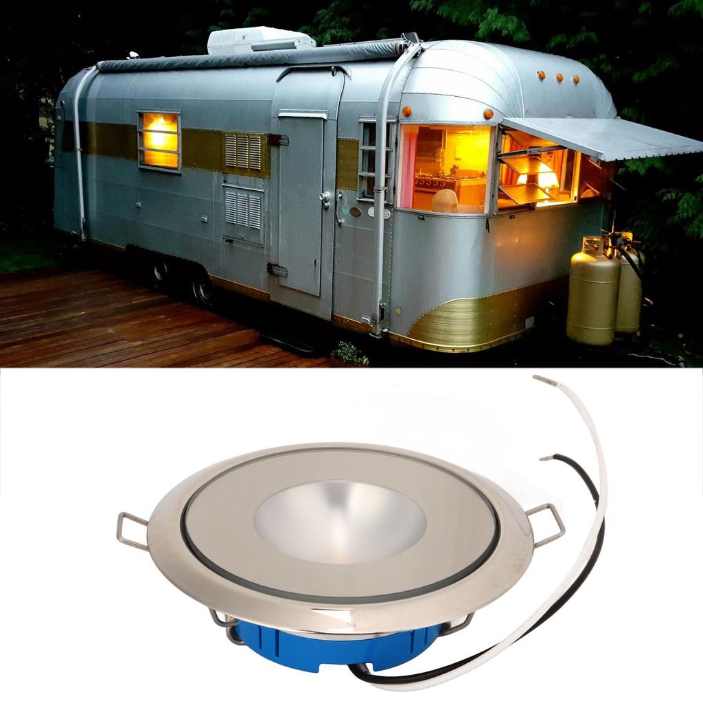 3.5in RV Ceiling Light LED Interior Dome Lamp Warm White 365LM 3000K IP66 Waterproof for Yacht Motor
